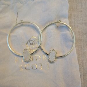Kendra Scott Elora hoop earrings gold and irredescent Drusy